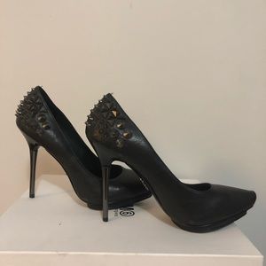 Studded Leather Stiletto Pump